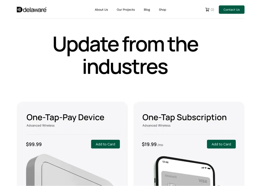 A multi-page website built in Modulify